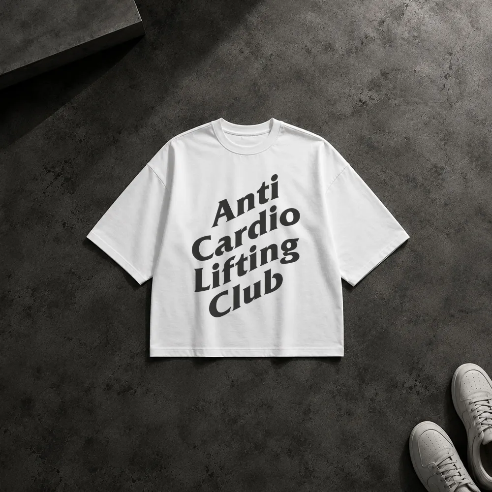 تیشرت باکسی تایپوگرافی Anti Cardio Lifting Club