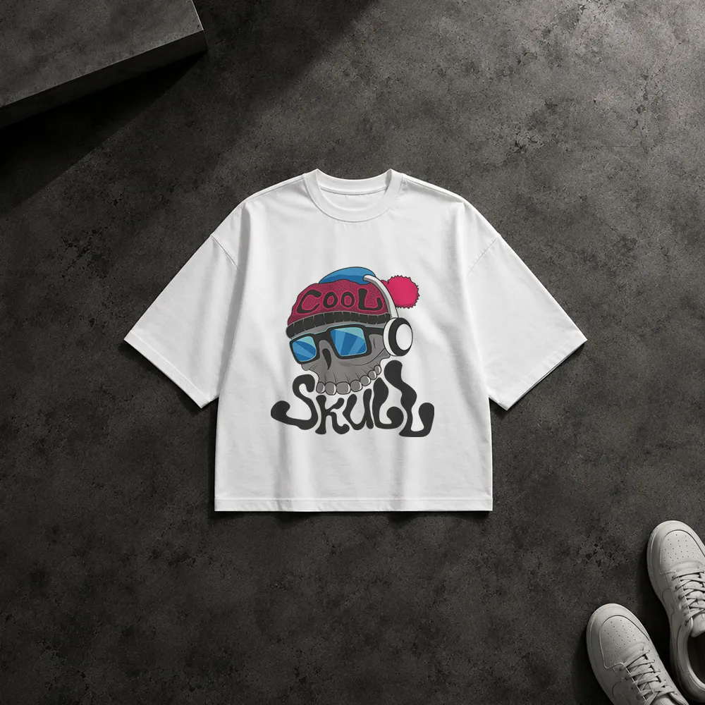 تیشرت باکسی جمجمه طرح کلاه‌بافت (Cool Skull)
