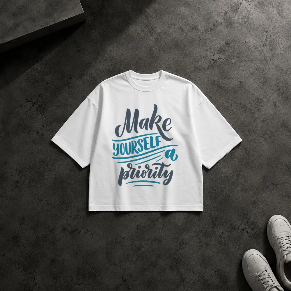 تیشرت باکسی تایپوگرافی Make Yourself A Priority