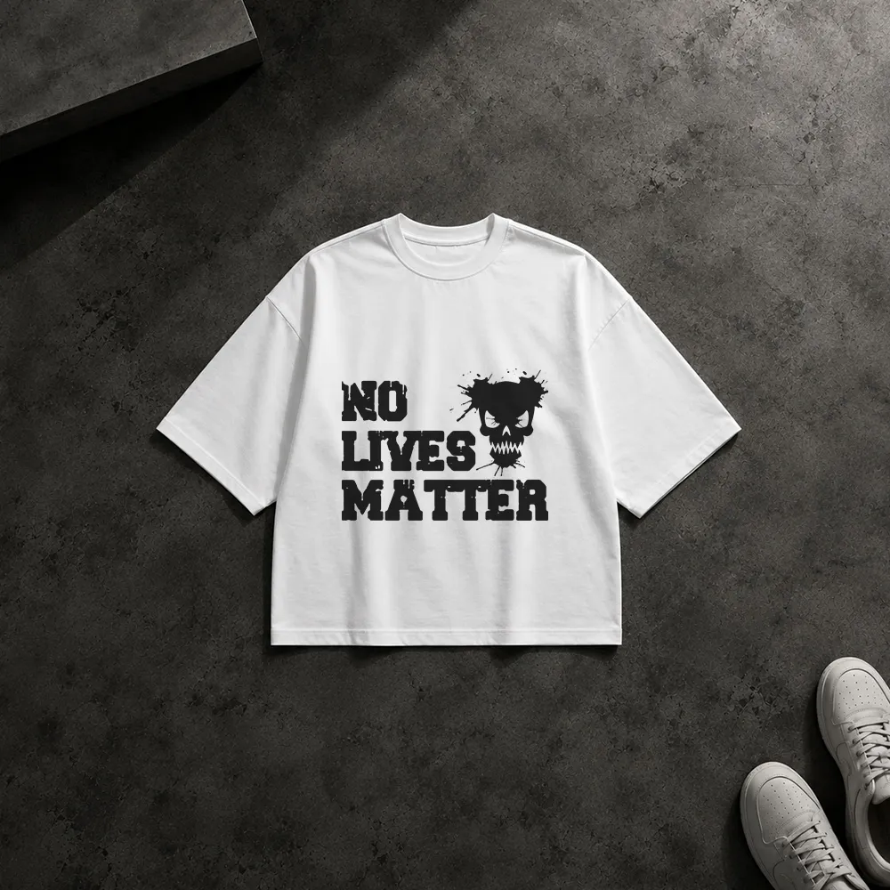تیشرت باکسی هالووین طرح جمجمه No Lives Matter