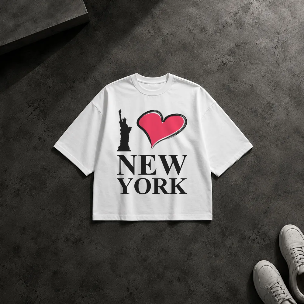 تیشرت باکسی طرح مجسمه آزادی I Love New York