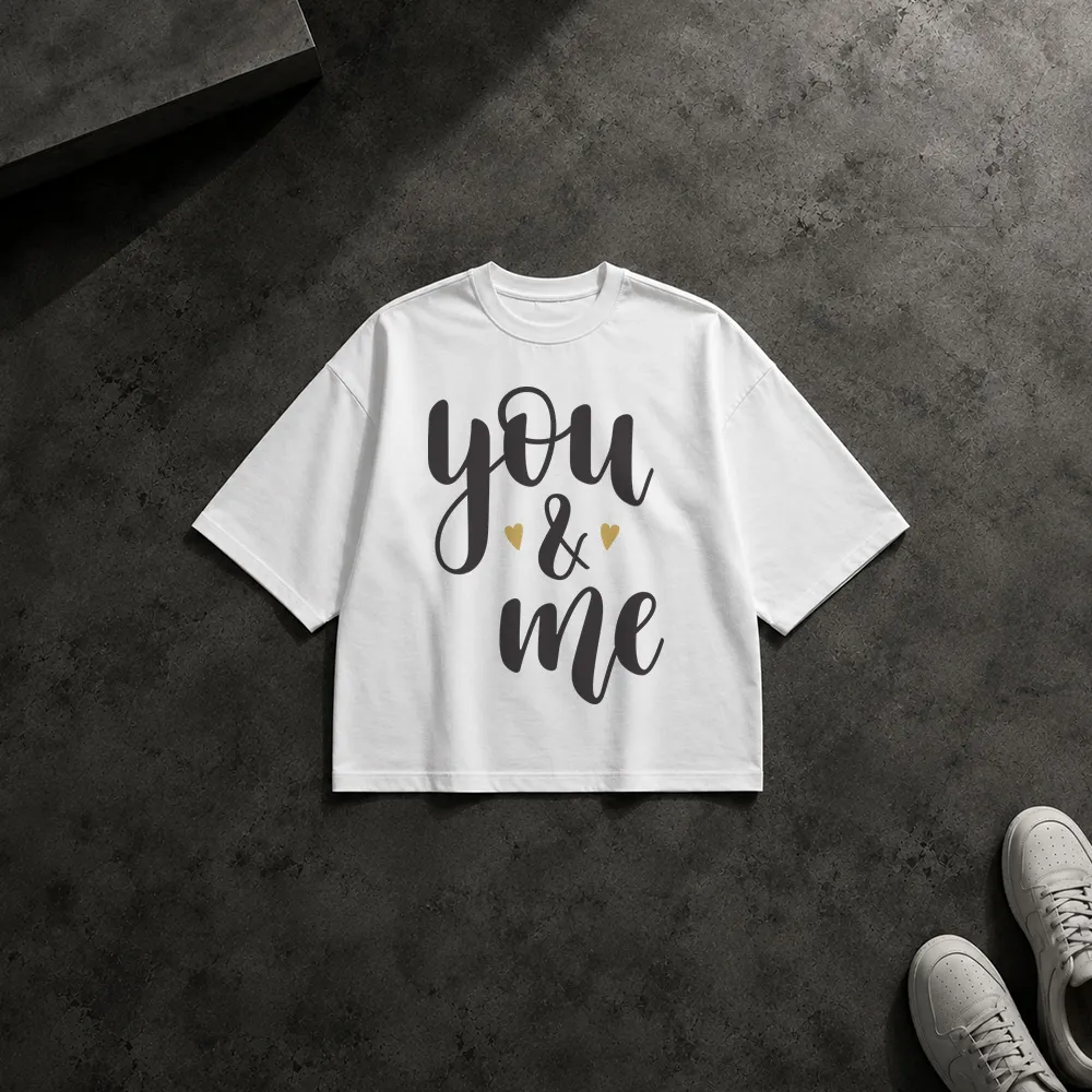 تیشرت باکسی نوشته You & Me