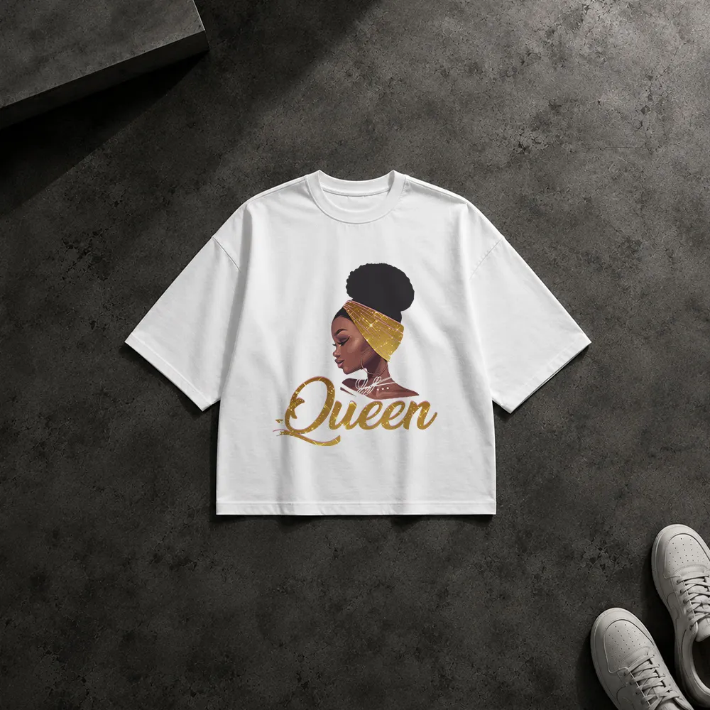 تیشرت باکسی زن طرح Queen پرتره