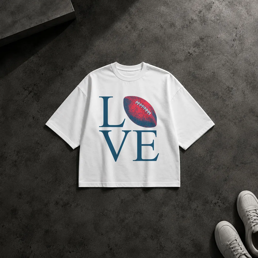 تیشرت باکسی فوتبال آمریکایی طرح Love
