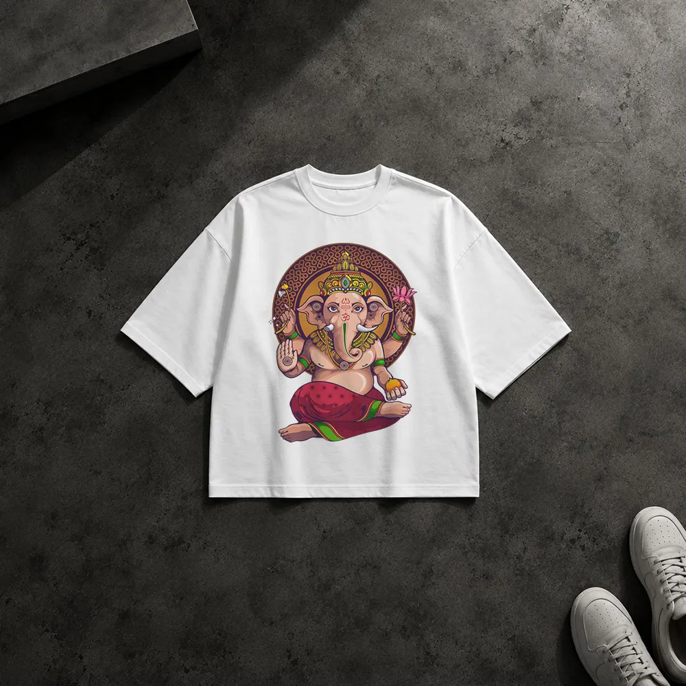تیشرت باکسی طرح خدای هندو گانش (Ganesha)