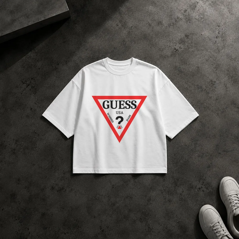 تیشرت باکسی نوشته Guess