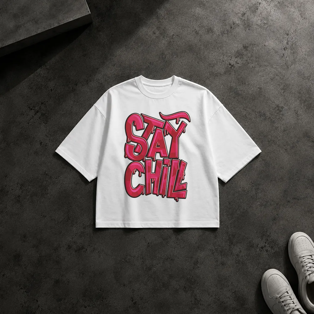 تیشرت باکسی نوشته Stay Chill