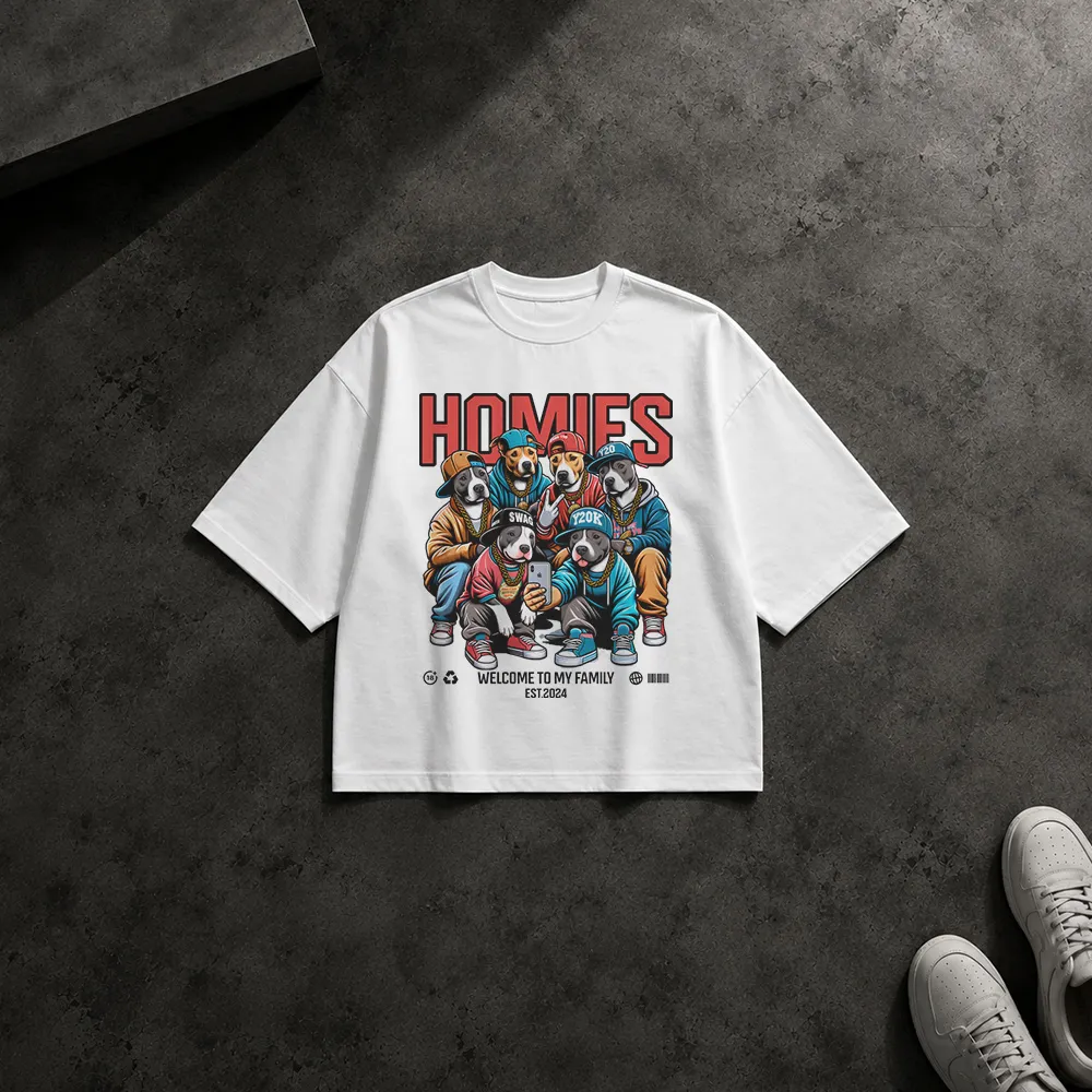 تیشرت باکسی سگ‌های خیابانی طرح Homies