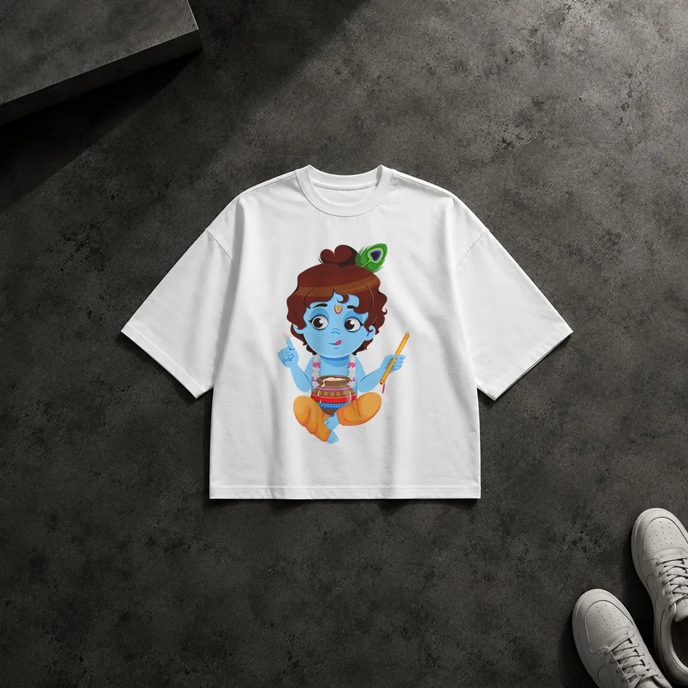 تیشرت باکسی کریشنا کودک طرح کارتونی (Krishna)