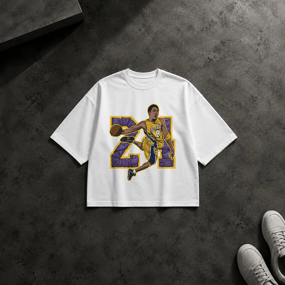 تیشرت باکسی کوبی برایانت طرح شماره ۲۴ لیکرز (Kobe Bryant)
