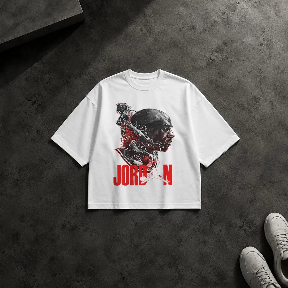 تیشرت باکسی مایکل جردن طرح پرتره بسکتبال دارک (Michael Jordan)