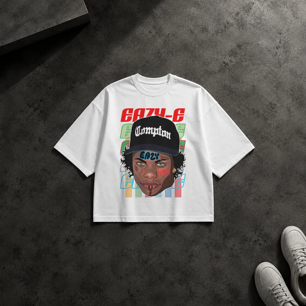 تیشرت باکسی رپر ایزی ای طرح پرتره هیپ‌هاپ (Eazy-E)