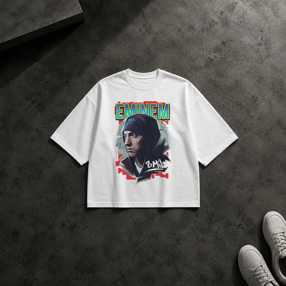تیشرت باکسی امینم طرح پرتره رپر آمریکایی (Eminem)
