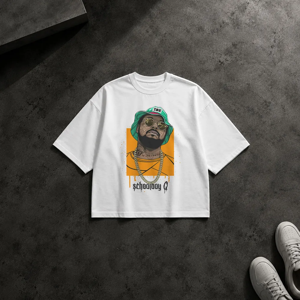 تیشرت باکسی اسکول‌بوی کیو طرح پرتره هیپ‌هاپ (ScHoolboy Q)