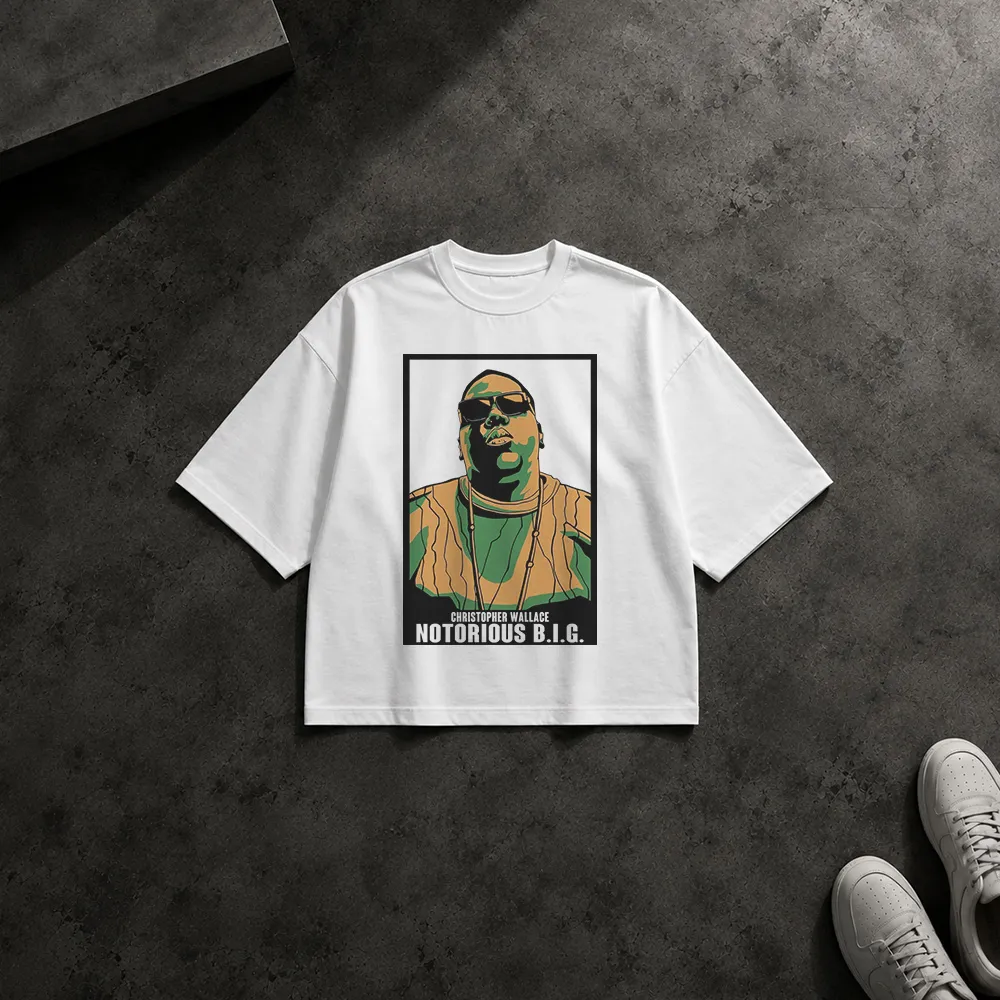 تیشرت باکسی نوتوریوس بی‌آی‌جی طرح پرتره وینتیج (Notorious B.I.G.)