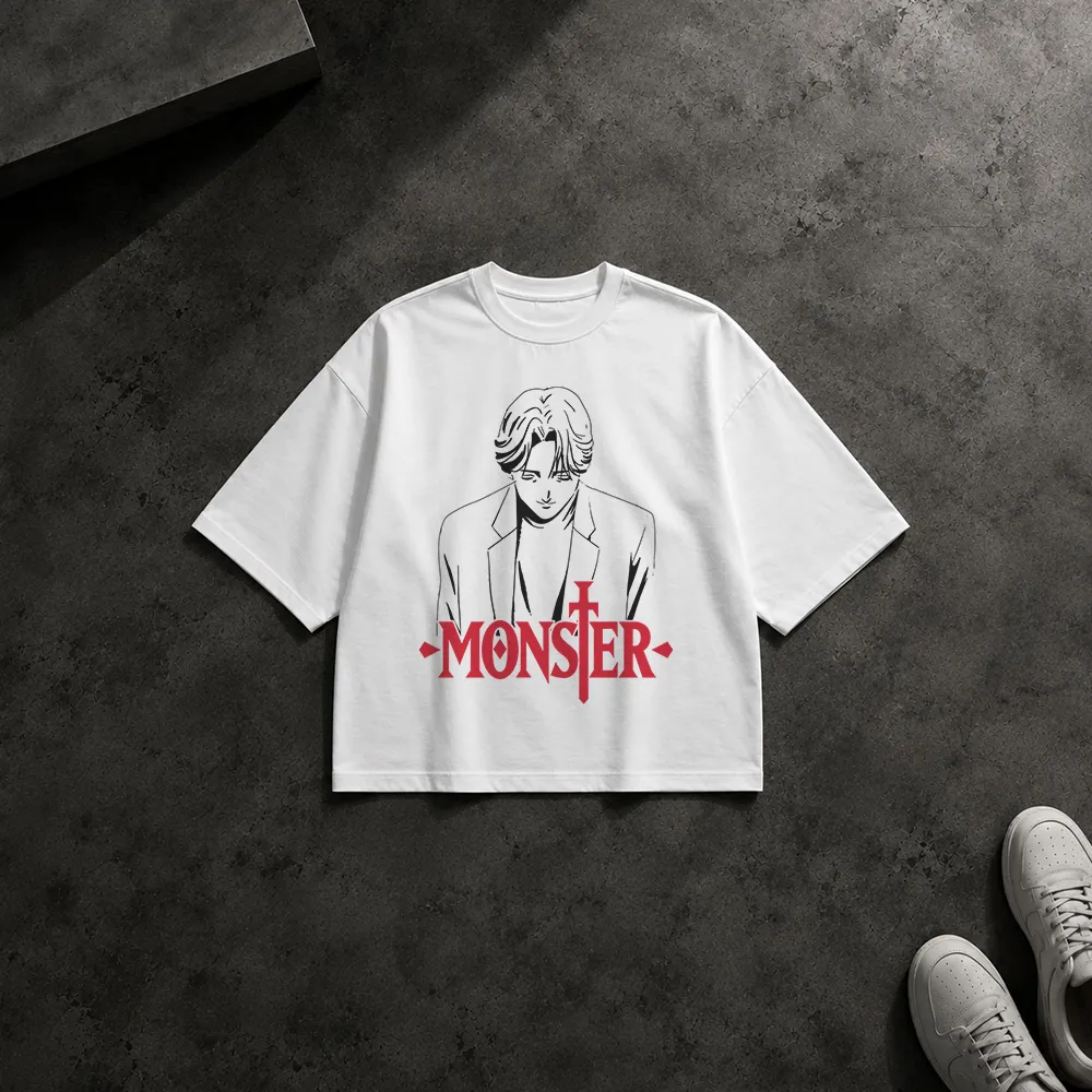 تیشرت باکسی انیمه مانستر طرح یوهان لیبرت مینیمال (Monster)