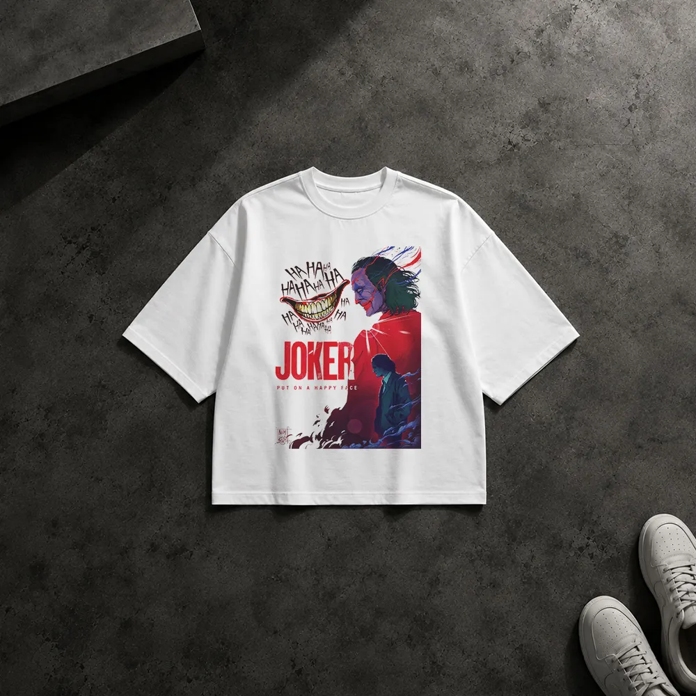 تیشرت باکسی جوکر طرح خنده دیوانه‌وار دارک (The Joker)