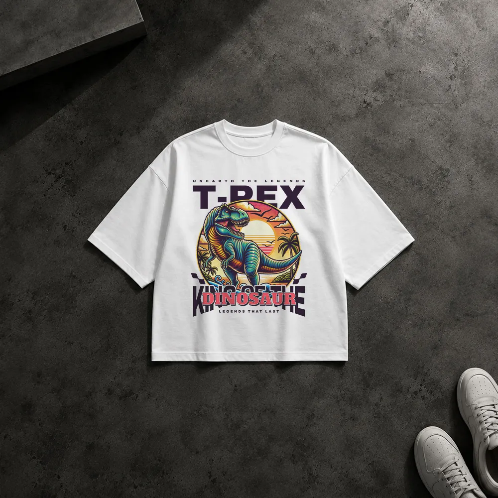 تیشرت باکسی دایناسور تی‌رکس طرح وینتیج (T-Rex)