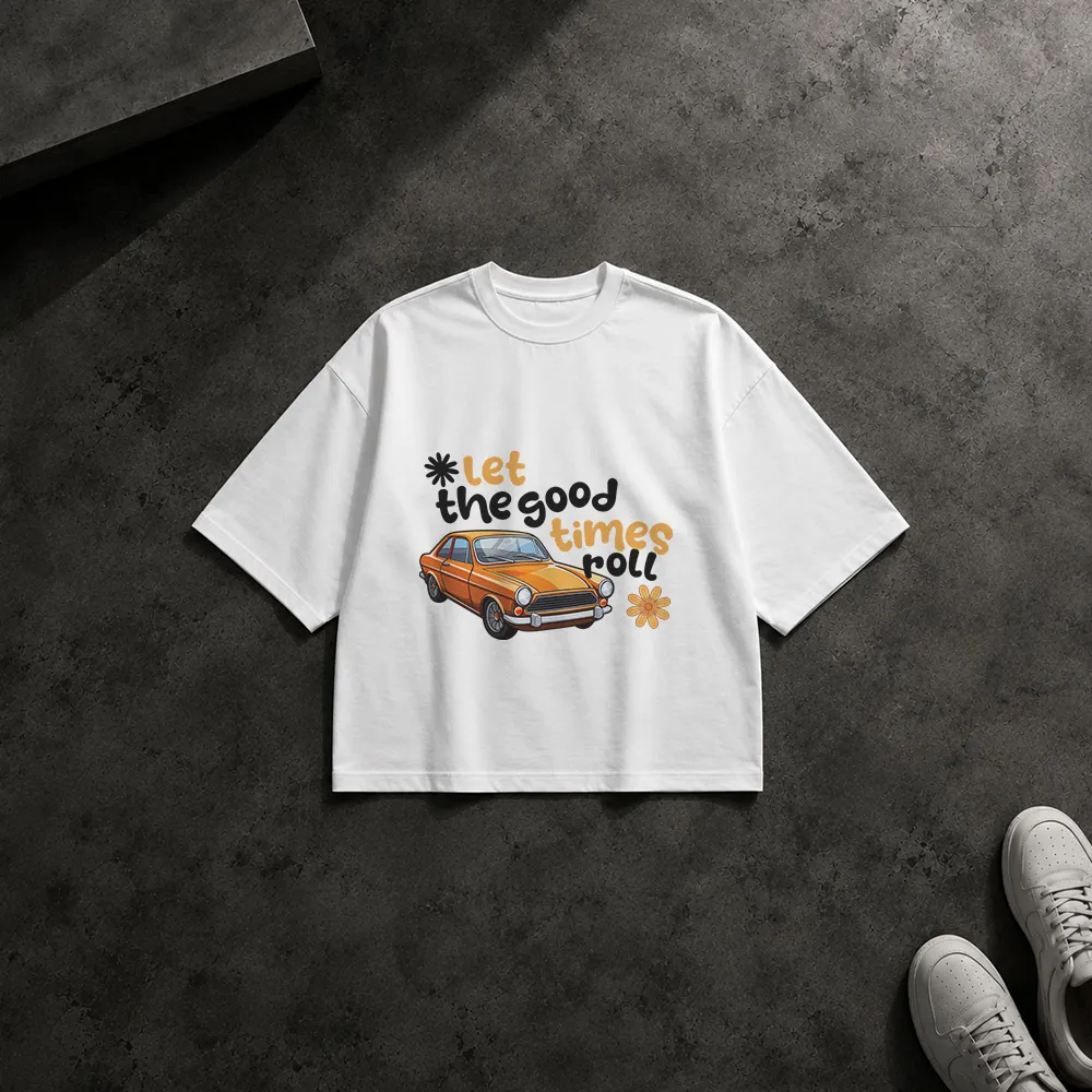 تیشرت باکسی ماشین کلاسیک نوشته Let the Good Times Roll