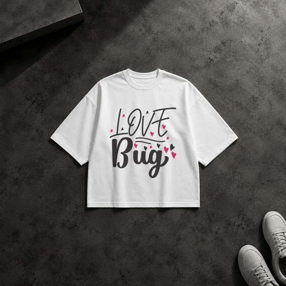 تیشرت باکسی عاشقانه تایپوگرافی Love Bug