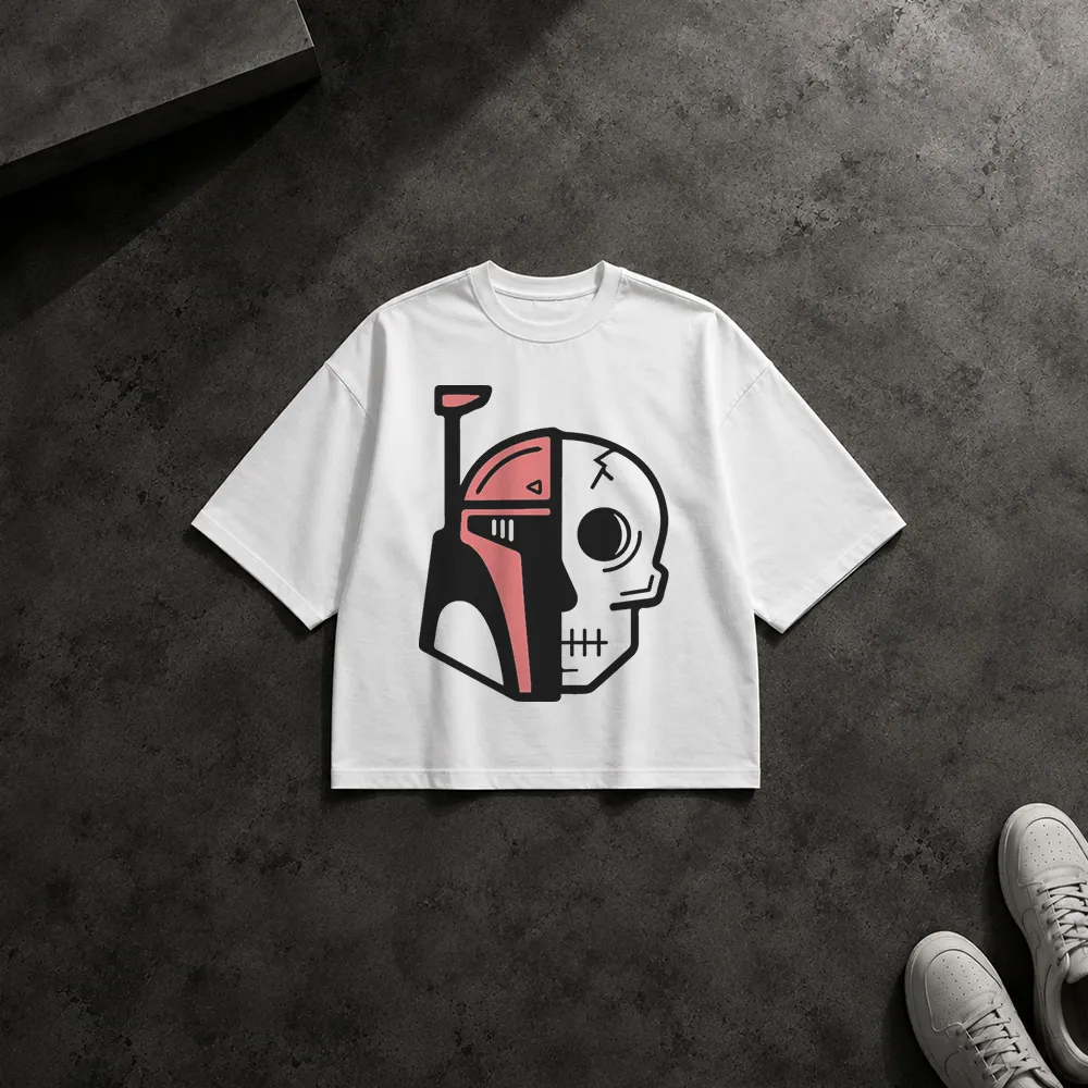 تیشرت باکسی جنگ ستارگان طرح بوبا فت و جمجمه (Boba Fett)