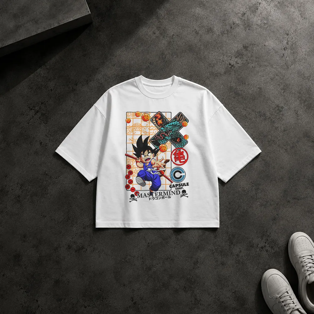 تیشرت باکسی انیمه دراگون بال طرح گوکو کودکی (Kid Goku)