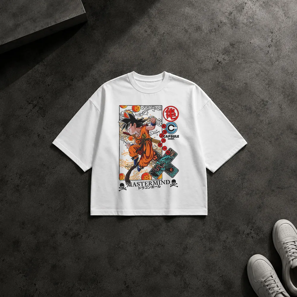 تیشرت باکسی انیمه دراگون بال طرح گوکو مبارز (Goku)