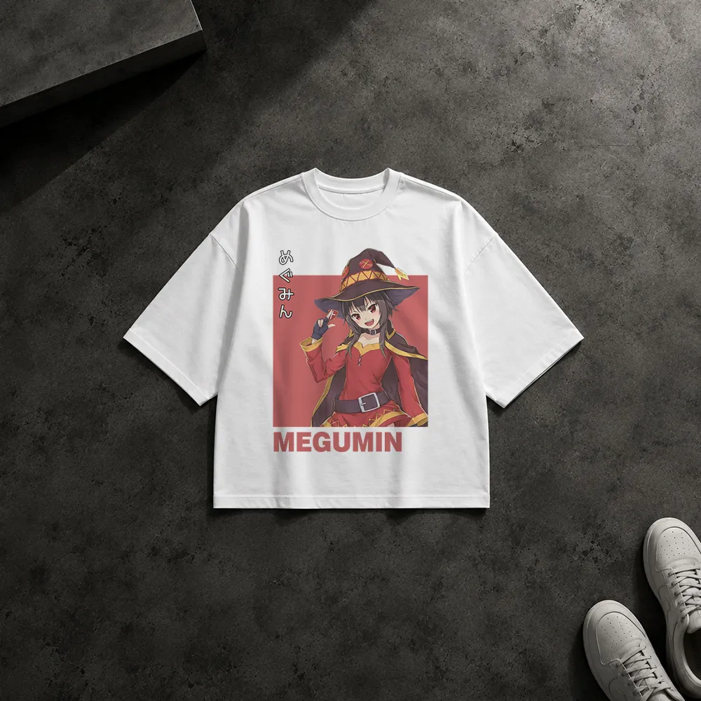 تیشرت باکسی انیمه کونو سوبا طرح مگومین جادوگر (Megumin)