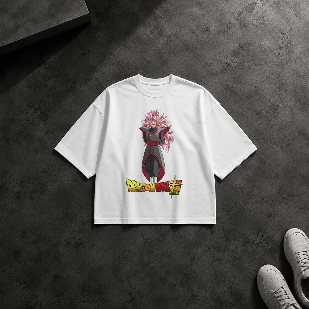 تیشرت باکسی انیمه دراگون بال طرح گوکو بلک رز (Goku Black Rosé)