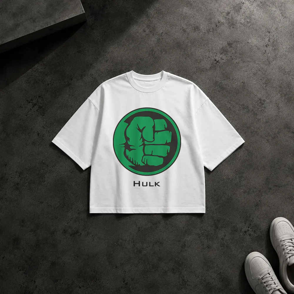 تیشرت باکسی مارول طرح لوگوی مشت هالک (Hulk)
