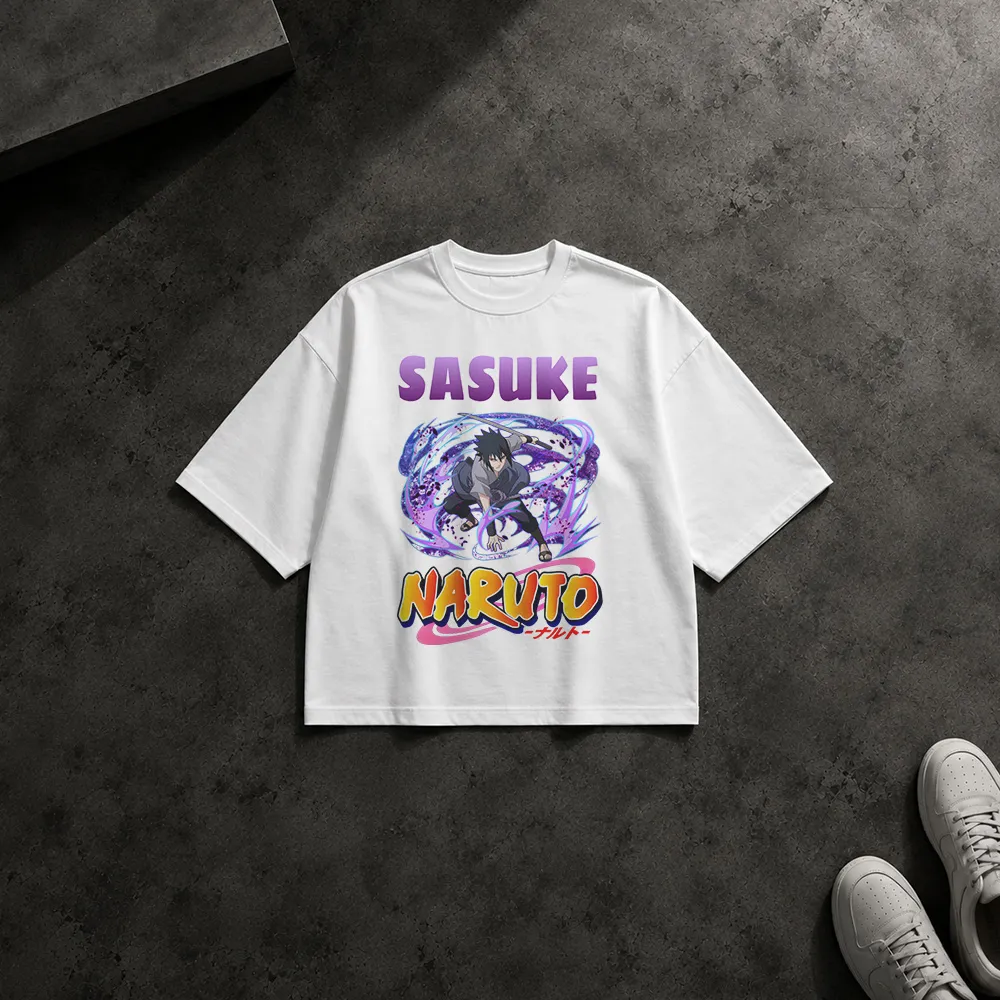 تیشرت باکسی انیمه ناروتو طرح ساسکه اوچیها (Sasuke)