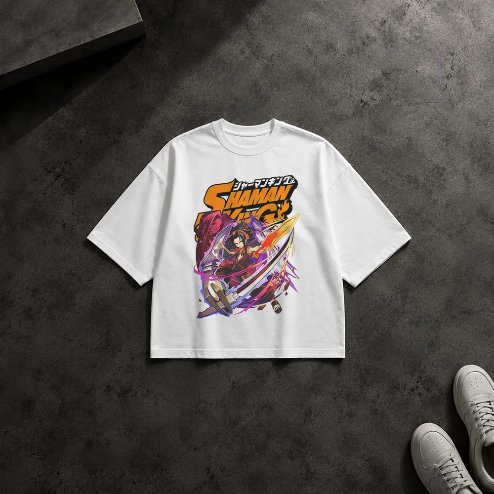تیشرت باکسی انیمه شامن کینگ طرح جنگجوی شمشیرزن (Shaman King)