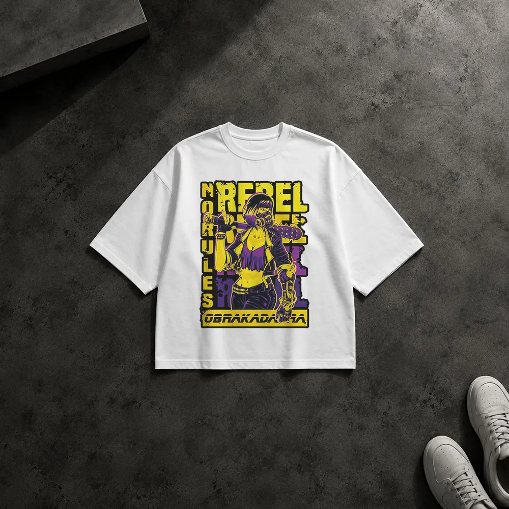 تیشرت باکسی دختر استریت‌ویر طرح Rebel Outlaws