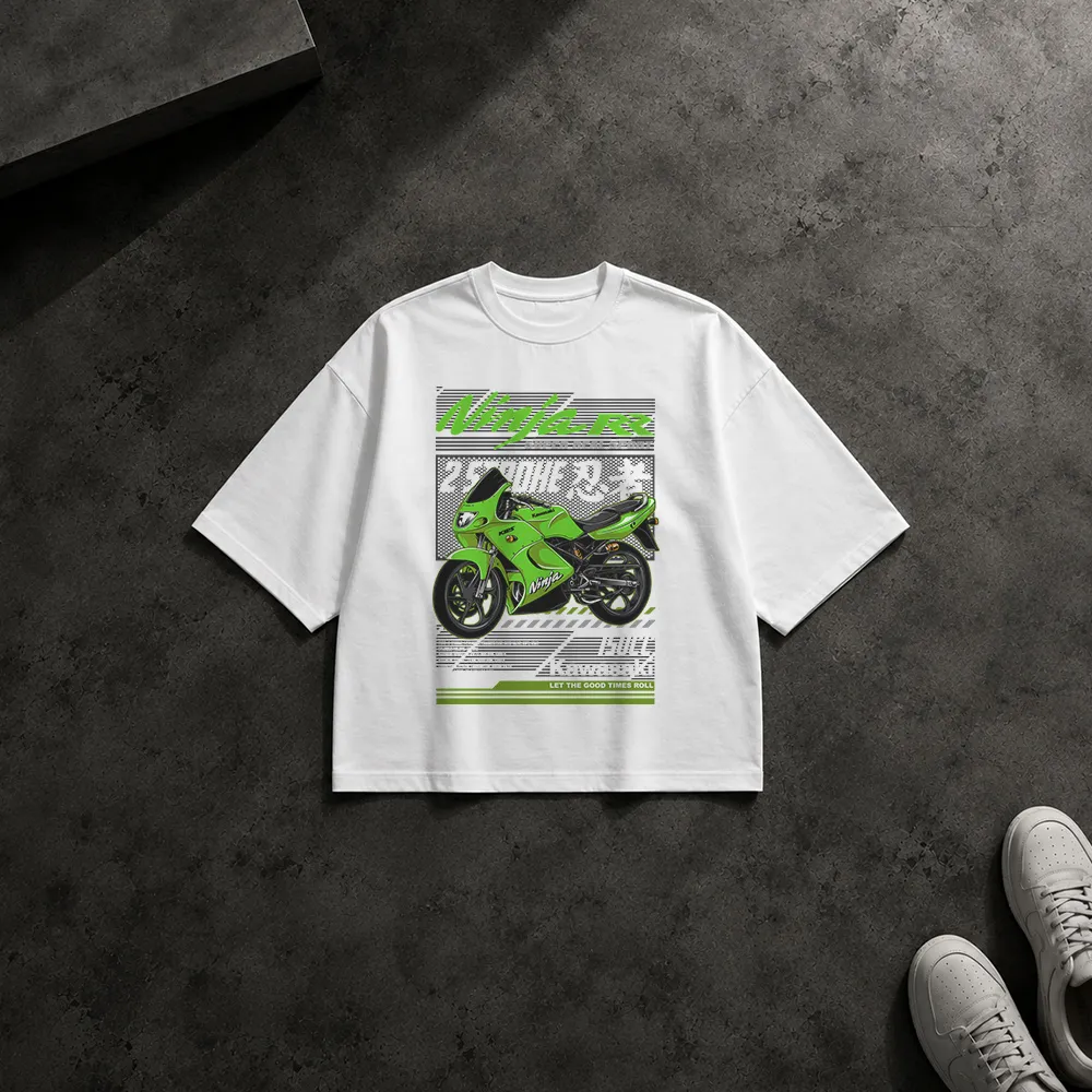 تیشرت باکسی موتور سیکلت کاوازاکی نینجا سبز (Kawasaki Ninja)