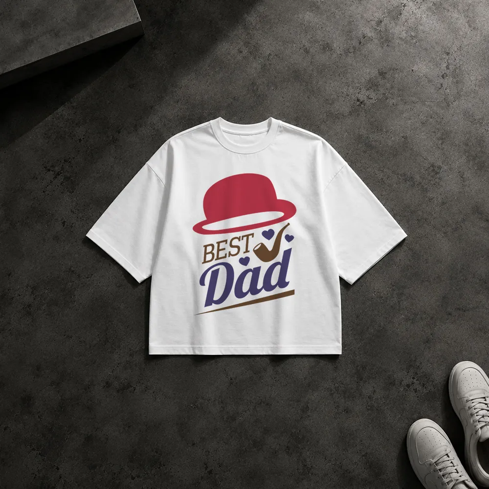 تیشرت باکسی روز پدر طرح تایپوگرافی Best Dad