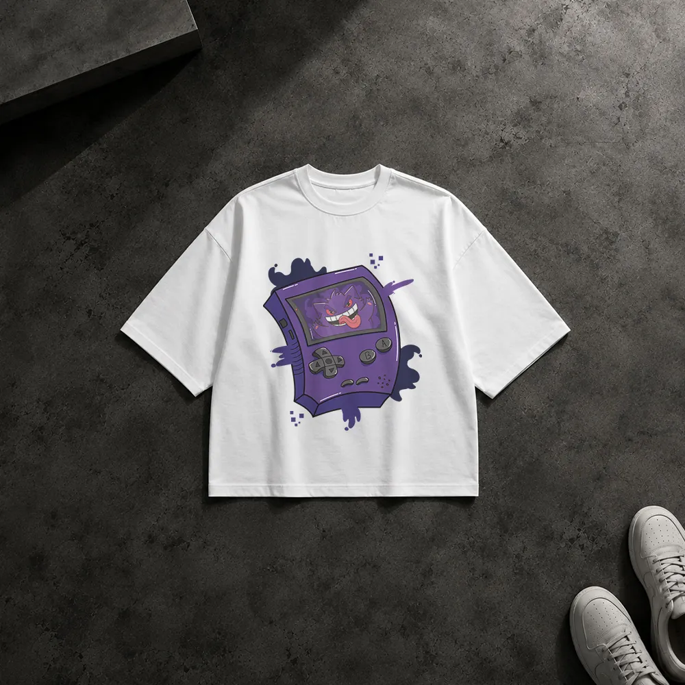 تیشرت باکسی پوکمون طرح گیم‌بوی گنگار (Gengar Game Boy)