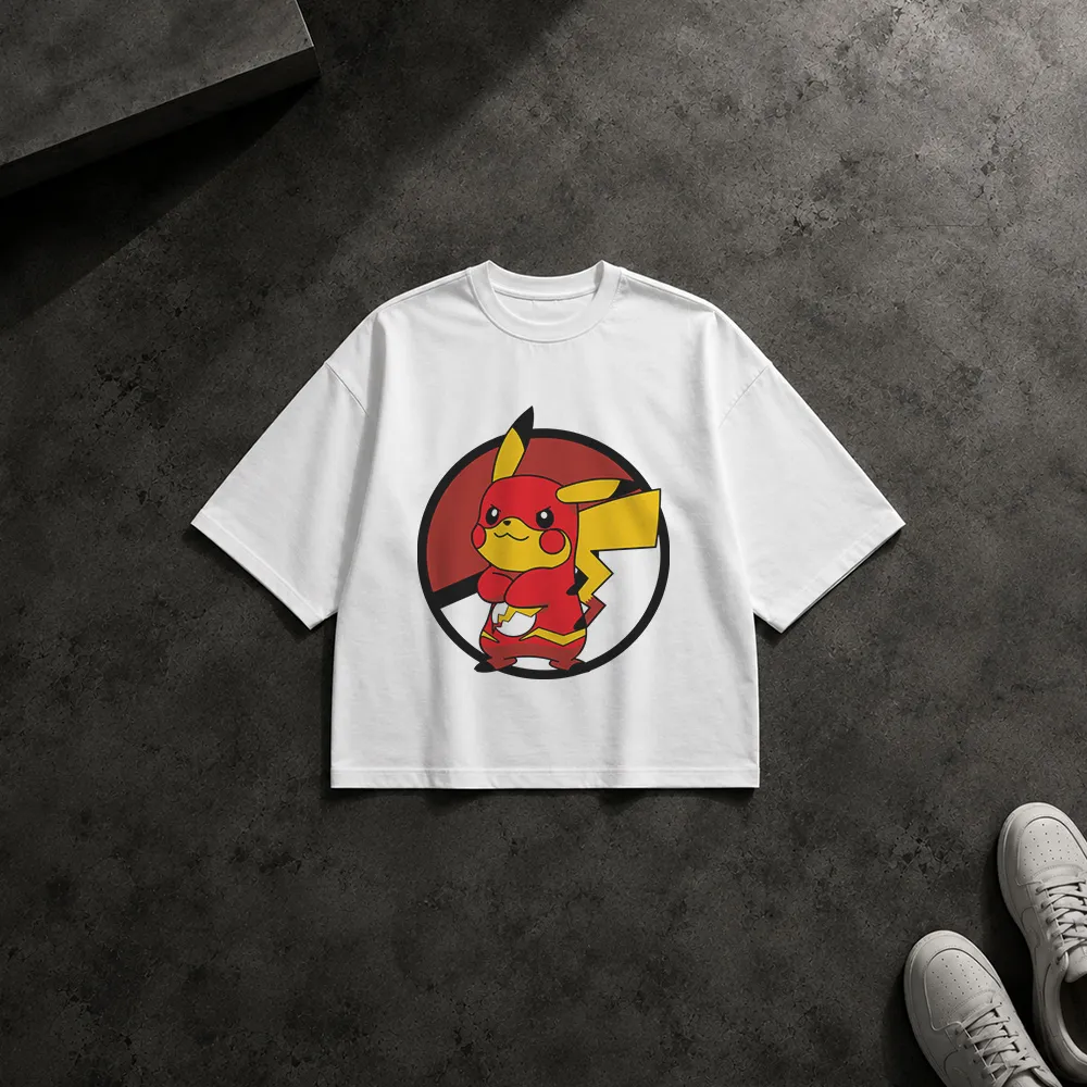 تیشرت باکسی پوکمون طرح پیکاچو ددپول (Deadpool Pikachu) کد 25635
