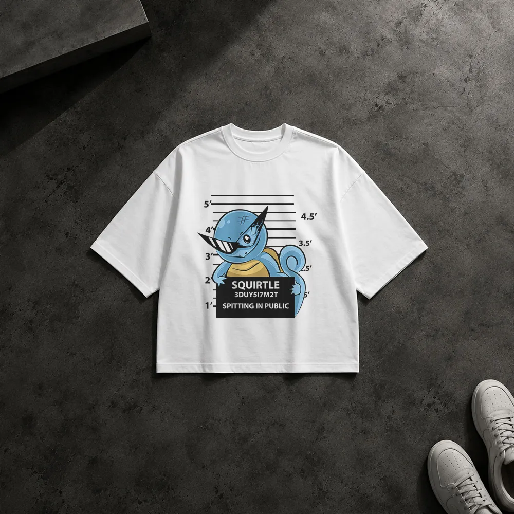تیشرت باکسی پوکمون طرح پرونده پلیسی اسکوئرتل (Squirtle)