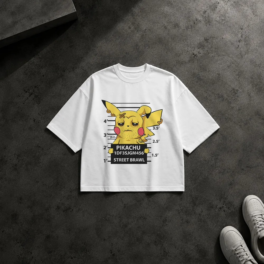 تیشرت باکسی پوکمون طرح پرونده پلیسی پیکاچو (Pikachu)