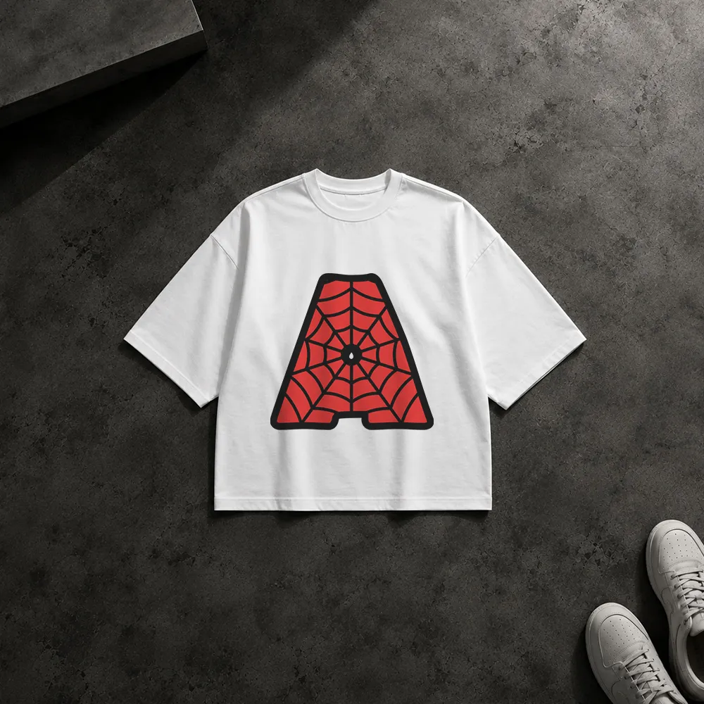 تیشرت باکسی مرد عنکبوتی طرح حرف A (Spider-Man Letter A)