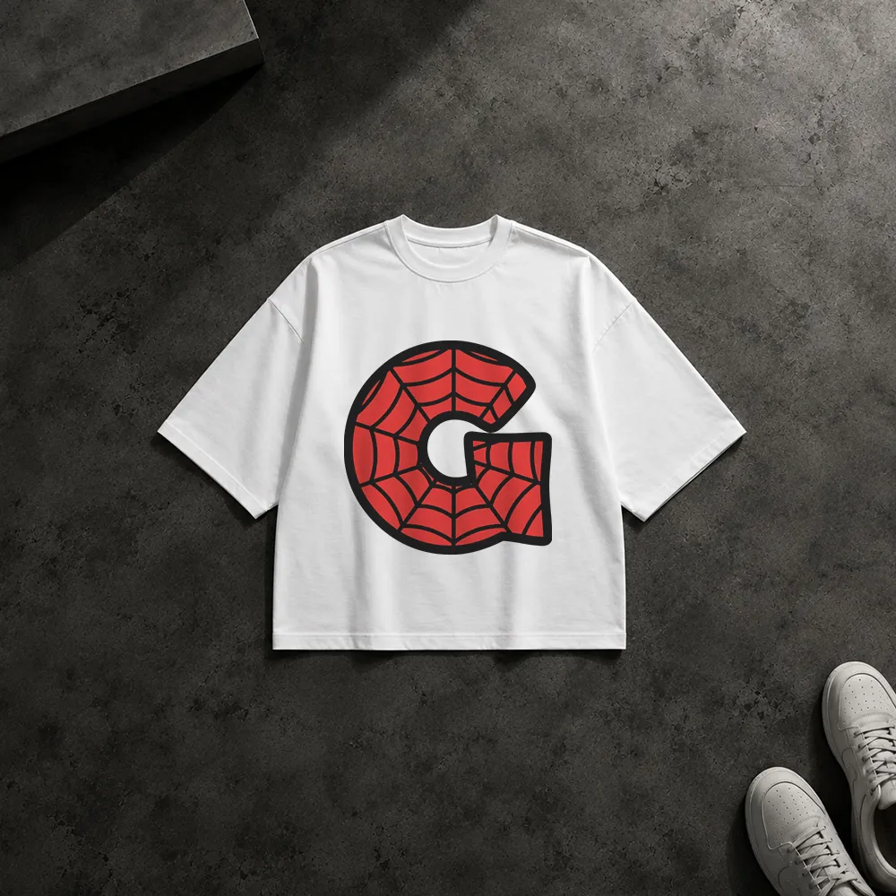 تیشرت باکسی مرد عنکبوتی طرح حرف G (Spider-Man Letter G)