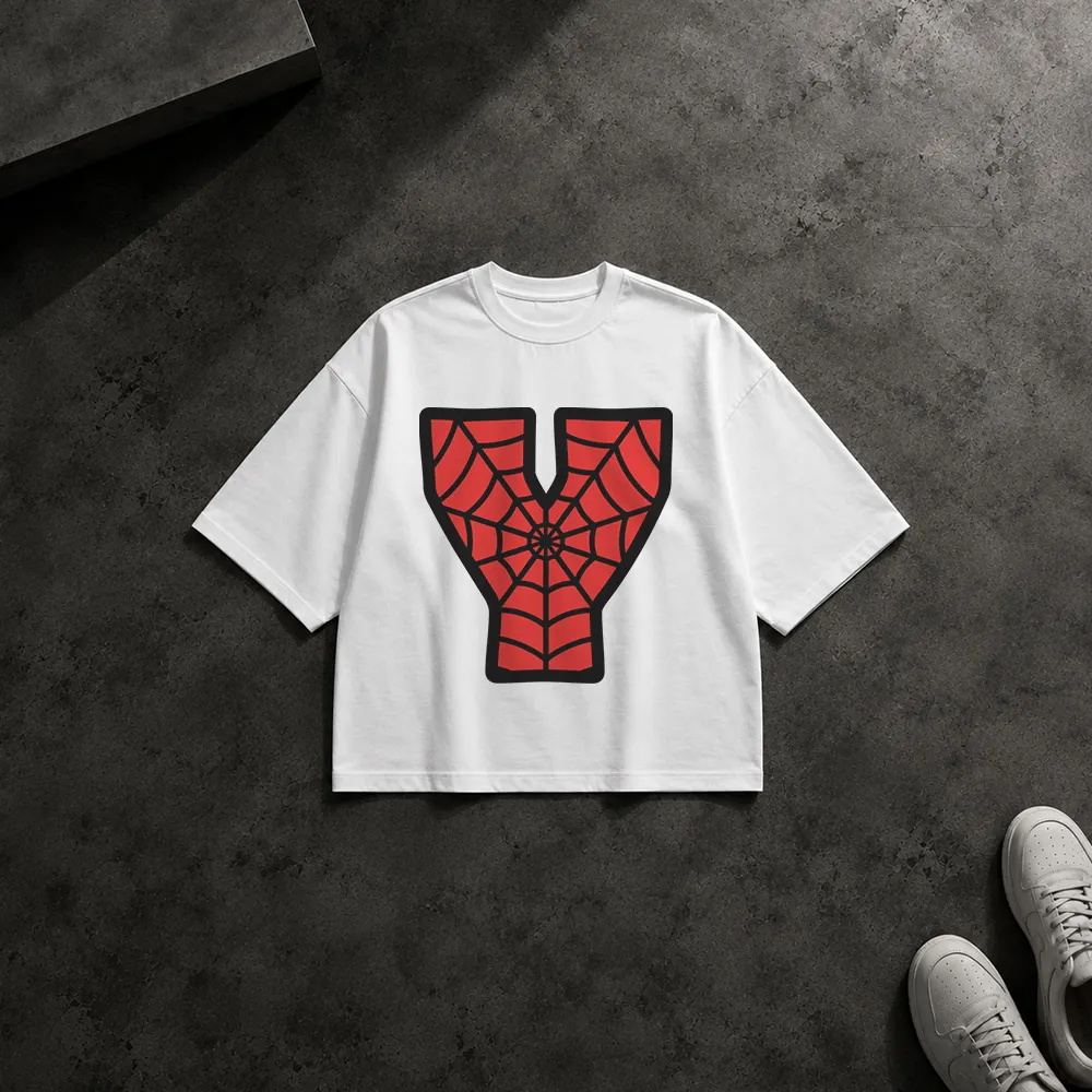 تیشرت باکسی مرد عنکبوتی طرح حرف Y (Spider-Man Letter Y)