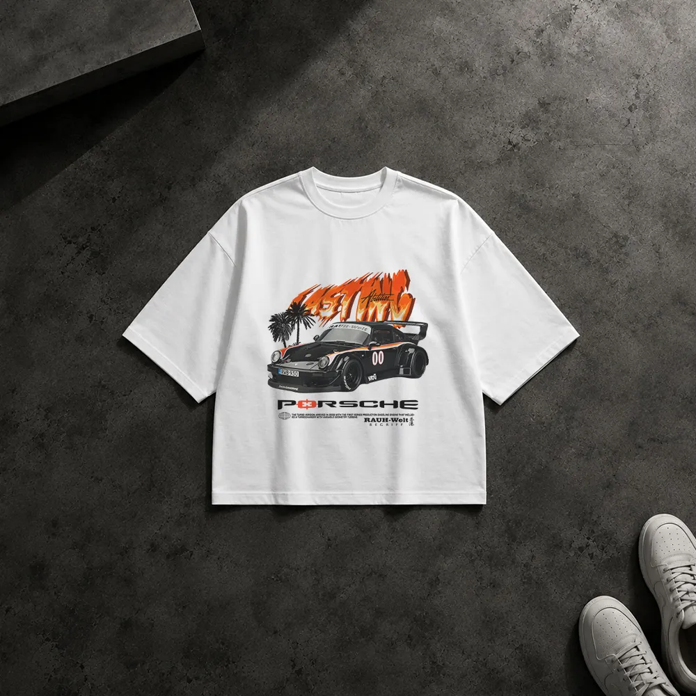 تیشرت باکسی پورشه طرح Rauh-Welt