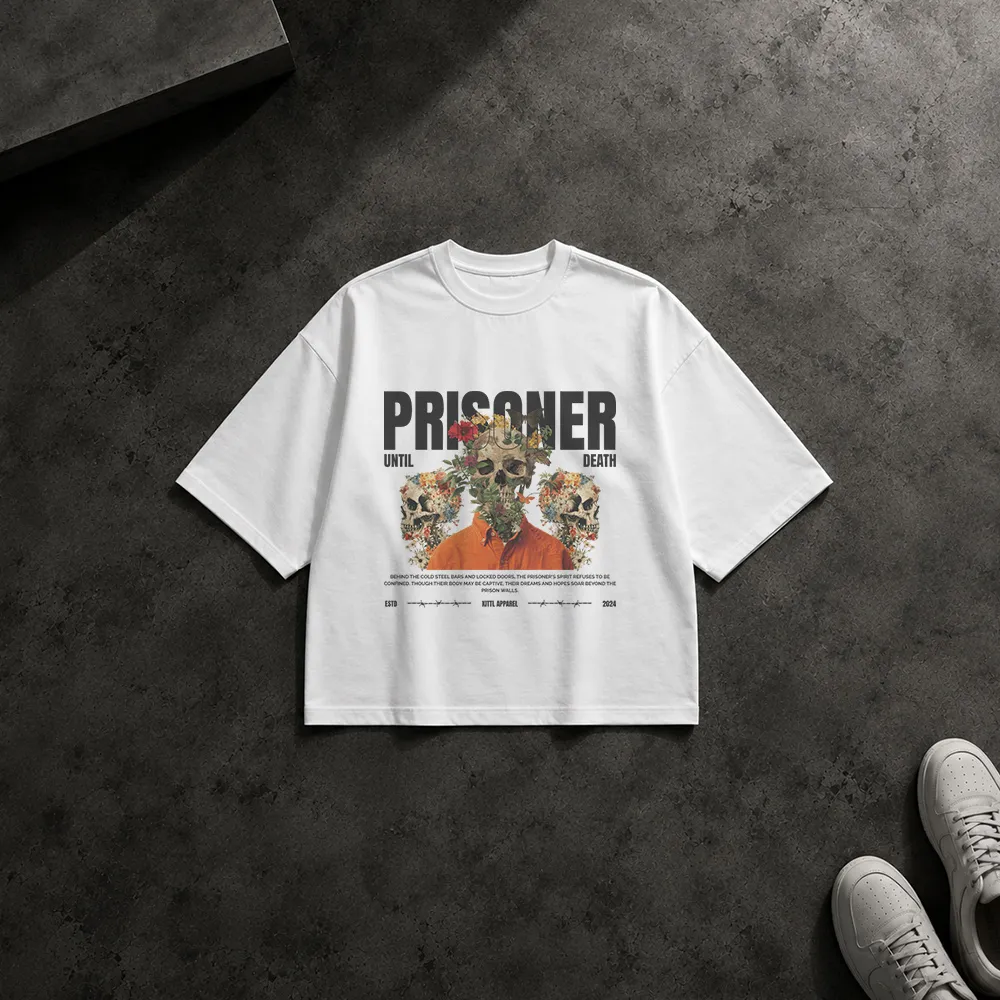 تیشرت باکسی جمجمه طرح Prisoner Until Death کد 26177