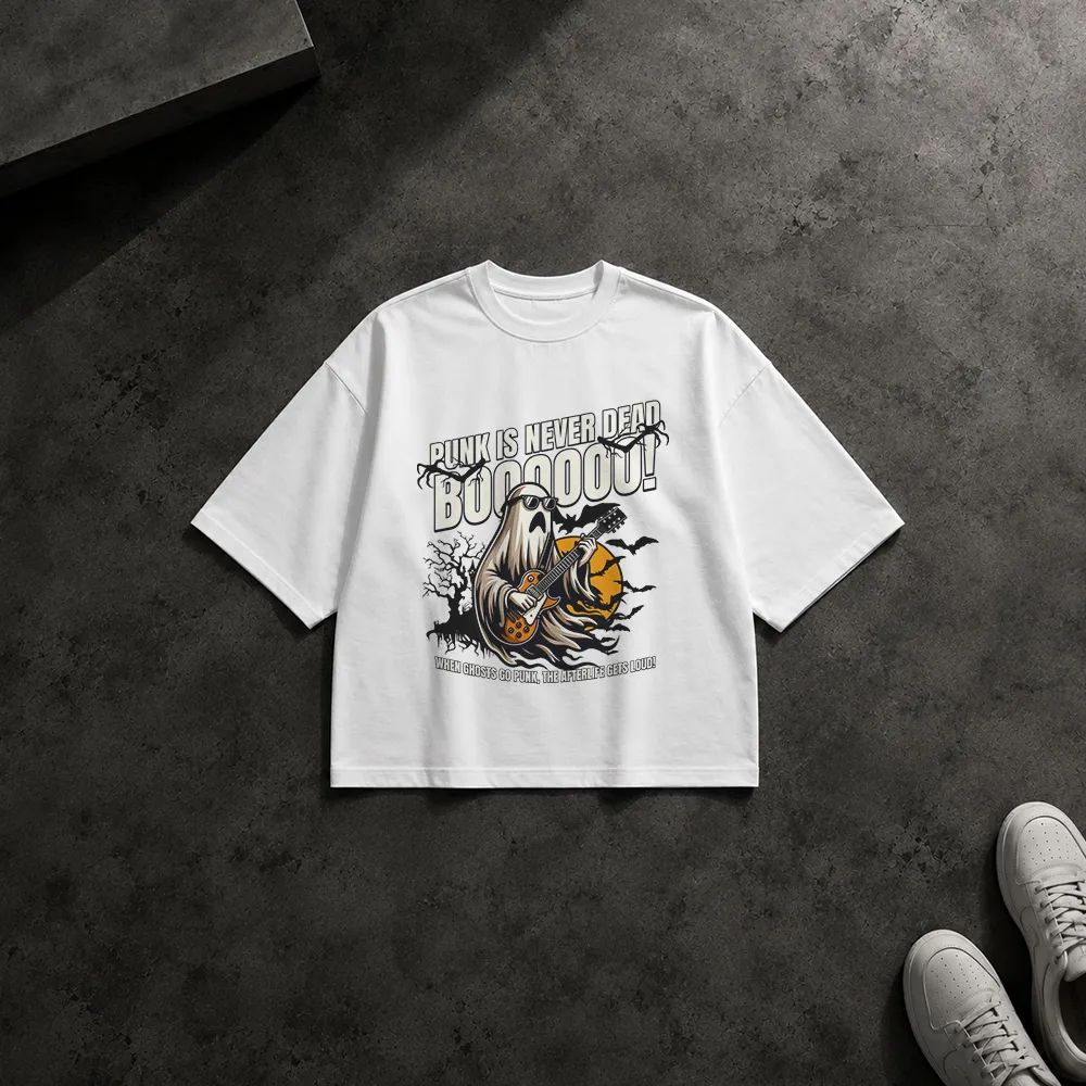 تیشرت باکسی اسکلت طرح پانک هالووین Punk Is Never Dead