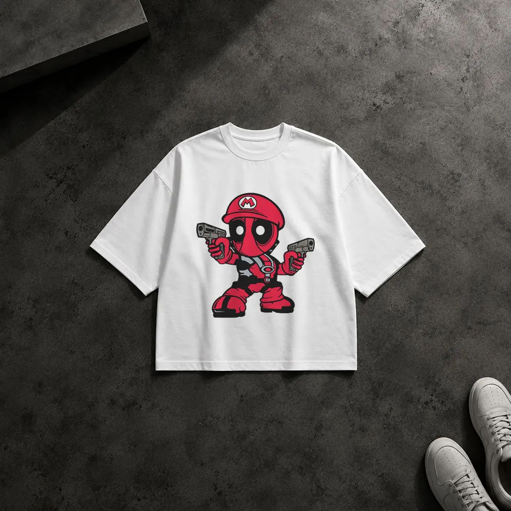 تیشرت باکسی ددپول طرح سبک ماریو (Deadpool) کد 26658