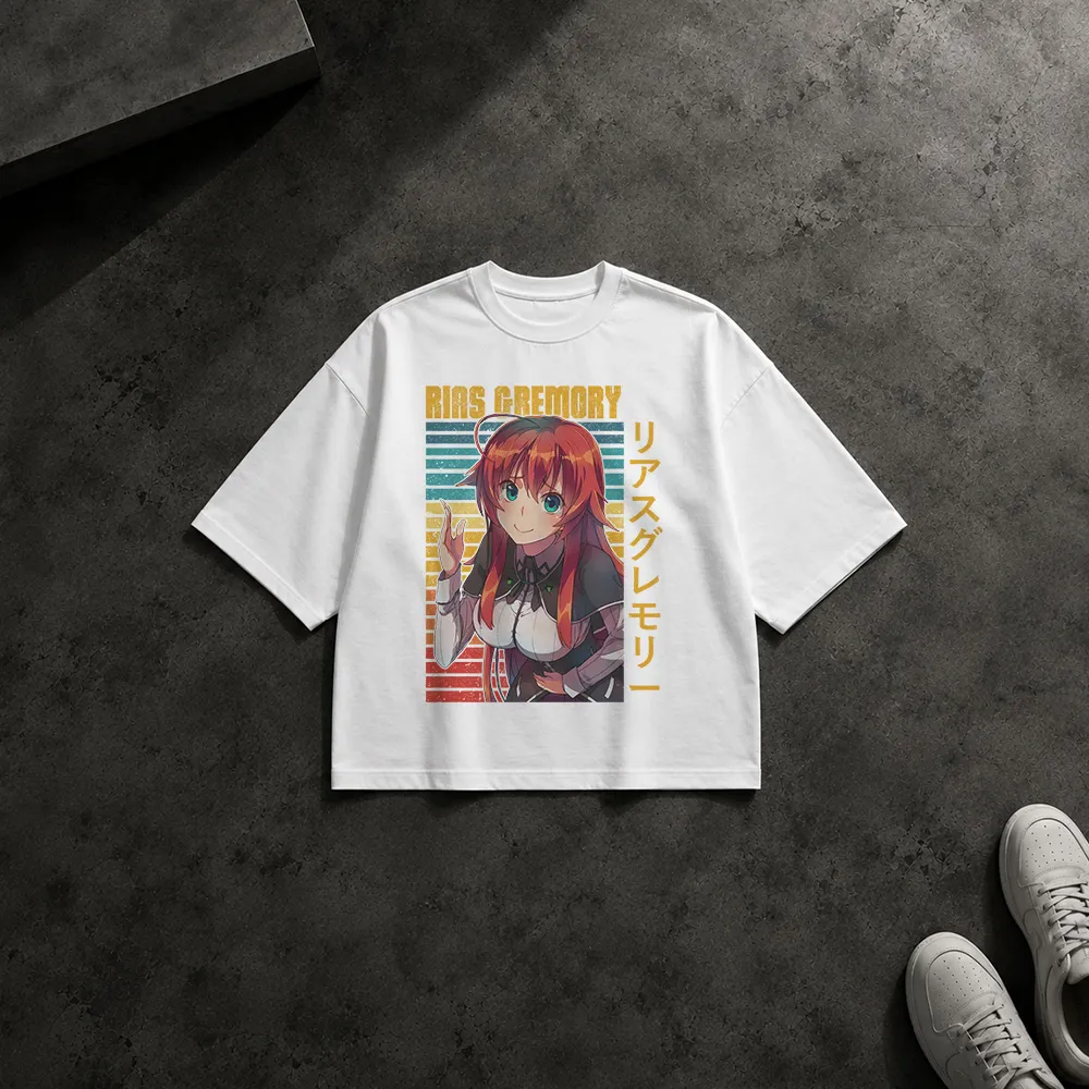 تیشرت باکسی انیمه طرح ریاس گرموری رترو (Rias Gremory)