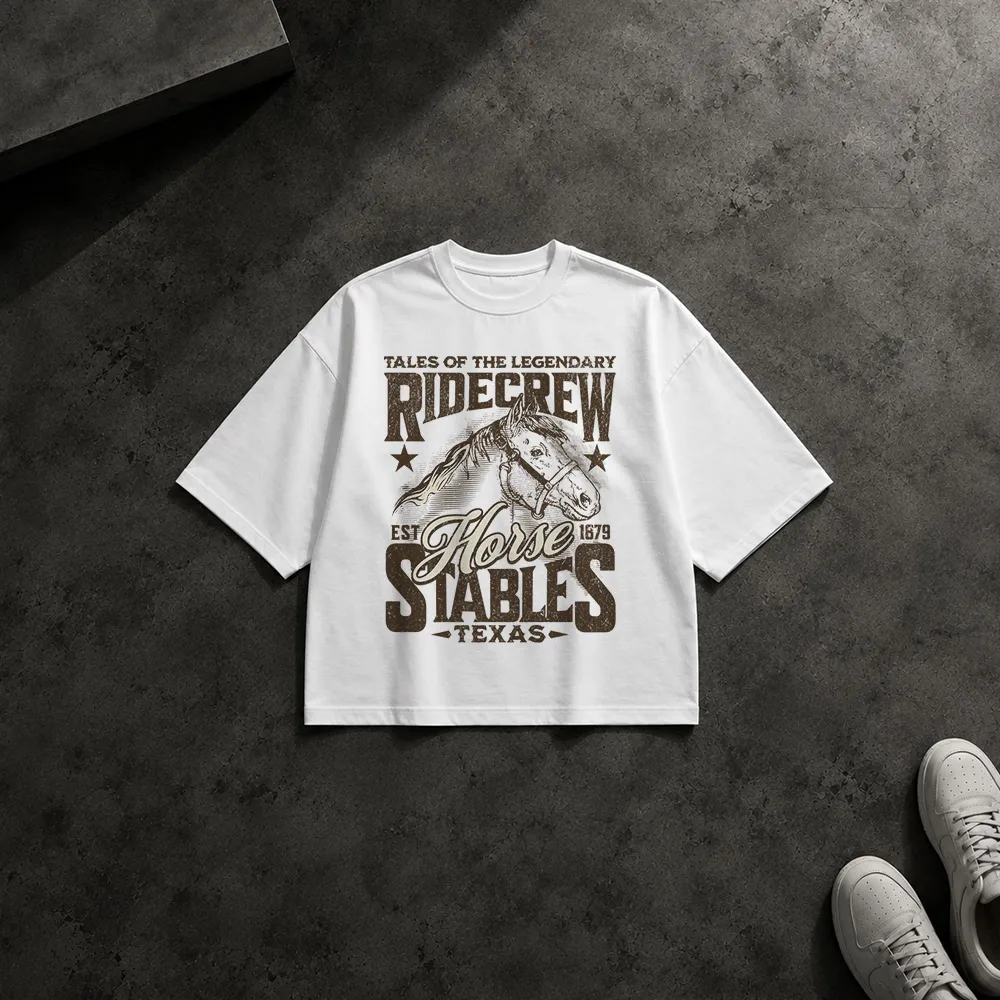 تیشرت باکسی کابوی طرح اسب (Horse Stables)