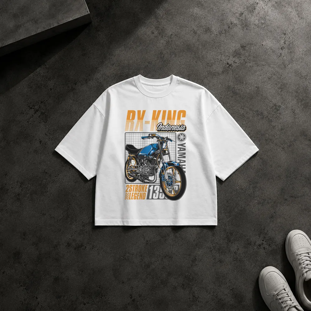 تیشرت باکسی موتورسیکلت طرح RX-King 2Stroke Legend