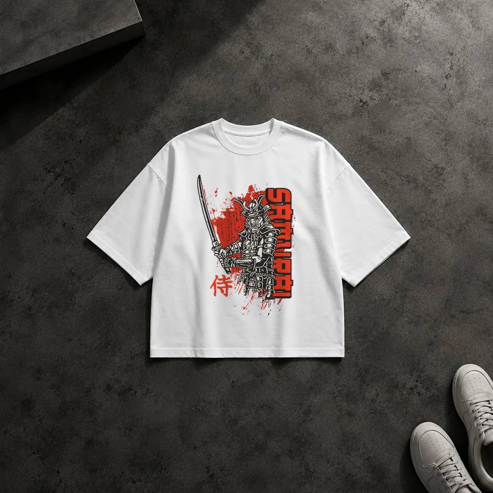 تیشرت باکسی سامورایی طرح Samurai پاشیده